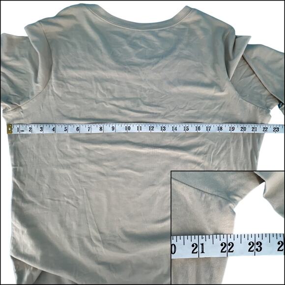 Dots Gold Butterfly Beige Long Sleeve Crew Neck 95% Cotton Plus Size 2X Beige - Picture 13 of 15